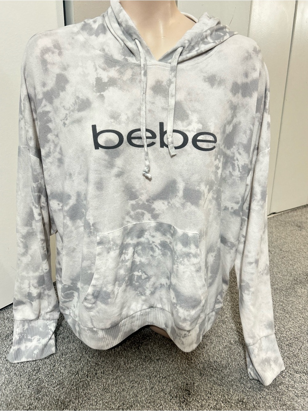 bebe Sport Pullover Hoodie — Light Gray